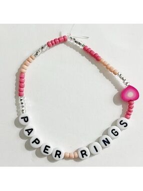Taylor Swift Eras Tour Friendship Bracelet Paper Rings Lover with Heart Bead